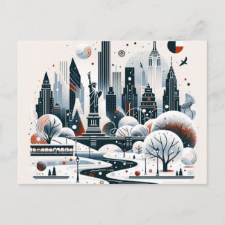 Tarjeta de Navidades festivos de la ciudad de Nuev