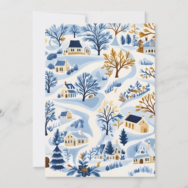 Tarjeta de Navidades festivos para el paisaje inve (Anverso)