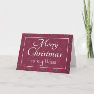 Tarjeta de Navidades festivos, para jefe, rojo, ve