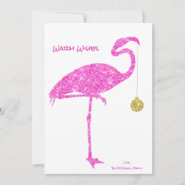 TARJETA DE NAVIDADES FLAMINGO | Purpurina rosa tro