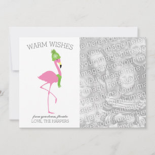 Tarjeta de Navidades Flamingo Rosa