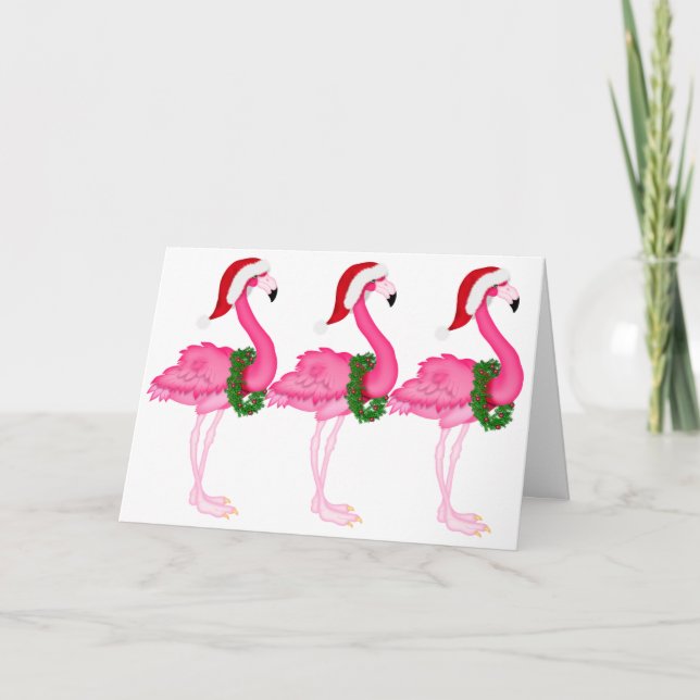 Tarjeta de Navidades Flamingo - SRF (Anverso)