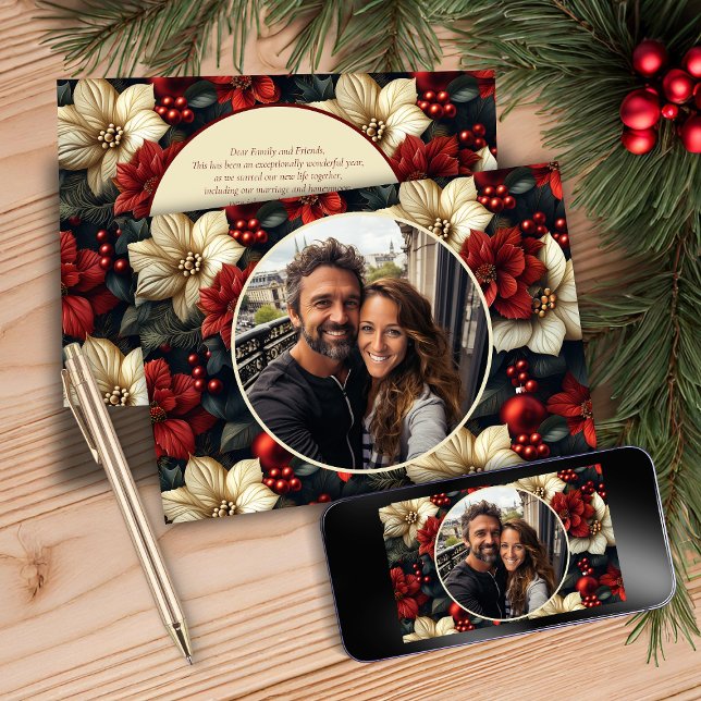 Tarjeta de Navidades florales vintage (Subido por el creador)