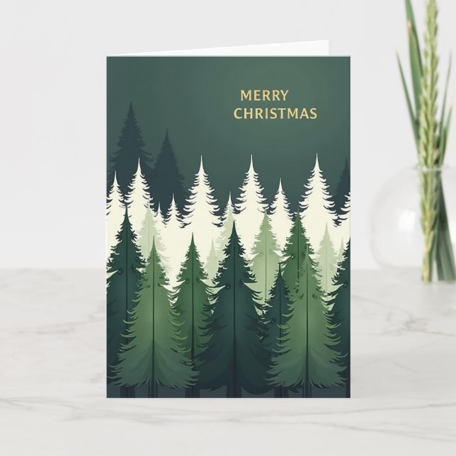Tarjeta de Navidades Forestales - Árbol Evergreen  (Anverso)