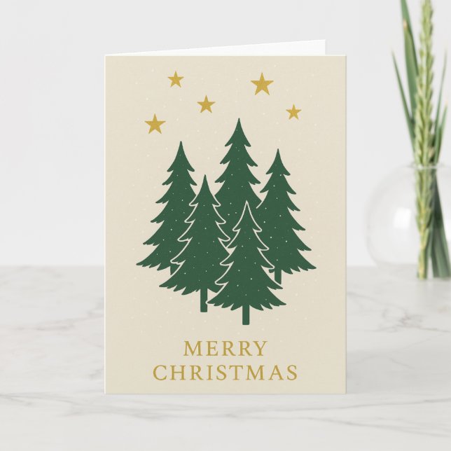 Tarjeta de Navidades forestales nórdicos (Anverso)