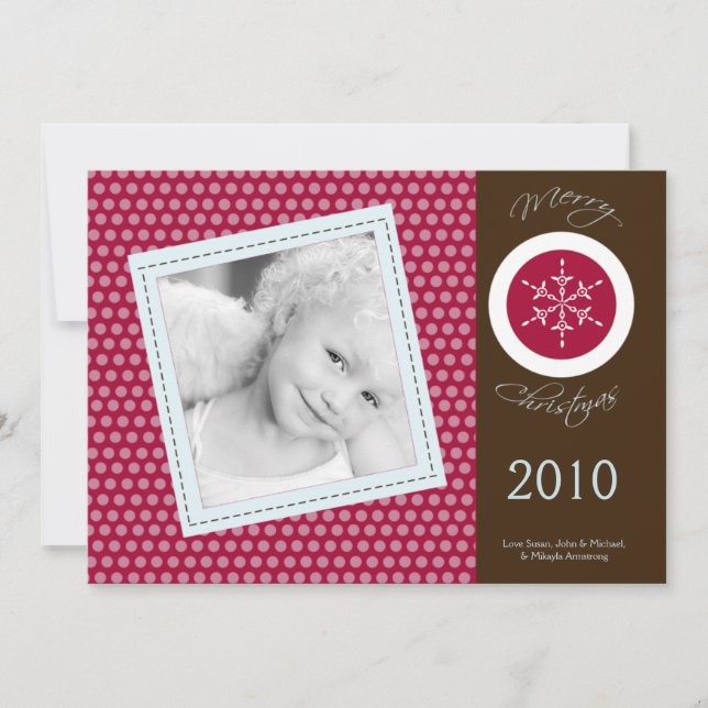 Tarjeta de Navidades FOTOGRÁFICO 5x7 Red Brown Pol (Anverso)