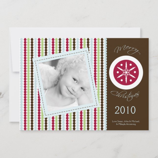 Tarjeta de Navidades FOTOGRÁFICO 5x7 Red Brown Pol (Anverso)