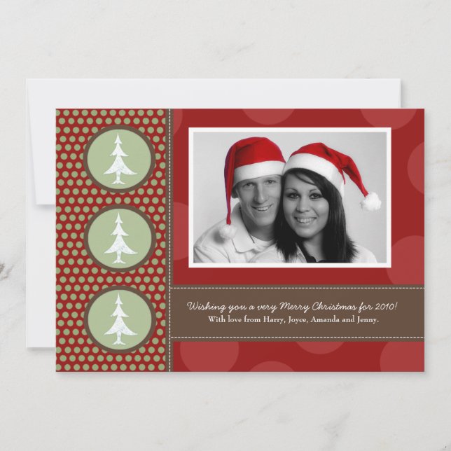 Tarjeta de Navidades FOTOGRÁFICOS 5 x 7 en árboles (Anverso)