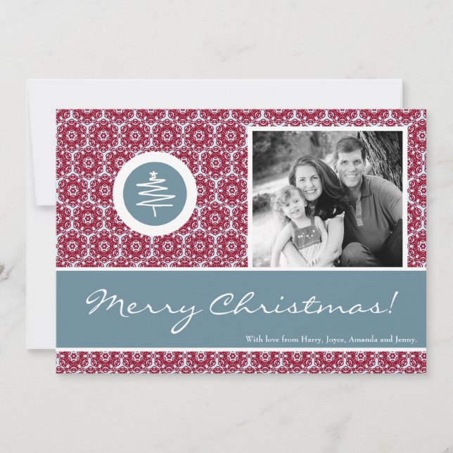 Tarjeta de Navidades FOTOGRÁFICOS 5x7 de árbol de  (Anverso)