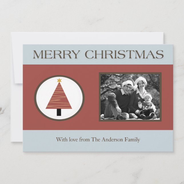 Tarjeta de Navidades FOTOGRÁFICOS 5x7 de árbol de  (Anverso)