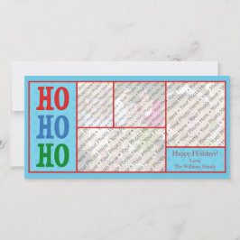 Tarjeta de Navidades fotográficos azules con texto