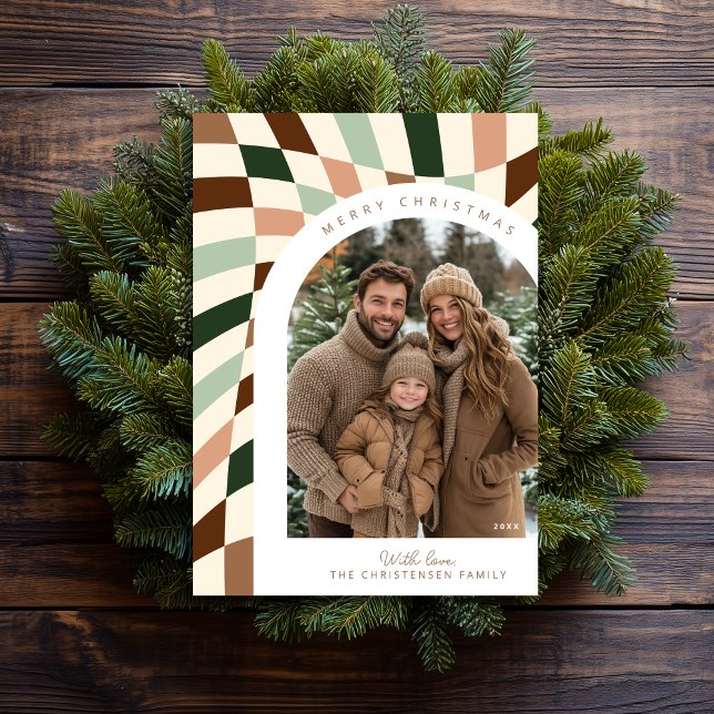 Tarjeta de Navidades fotográficos bajo control Ret (Shown on a 5" x 7" card)