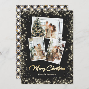 Tarjeta de Navidades fotográficos blancos y negros