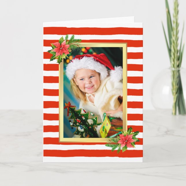 Tarjeta de Navidades fotográficos Candy Cane Strip (Anverso)