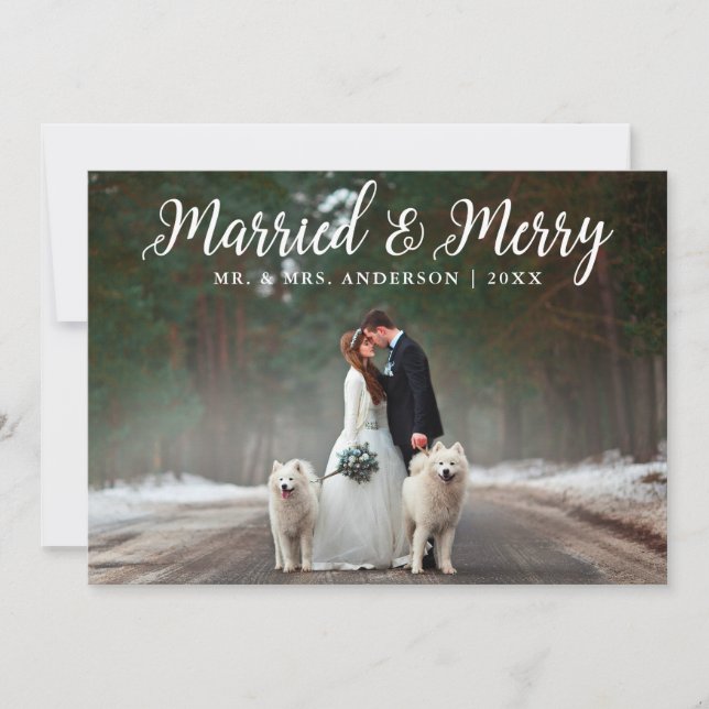 Tarjeta de Navidades fotográficos casados y Bodas  (Anverso)