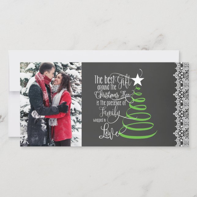 Tarjeta de Navidades fotográficos Chalkboard (Anverso)