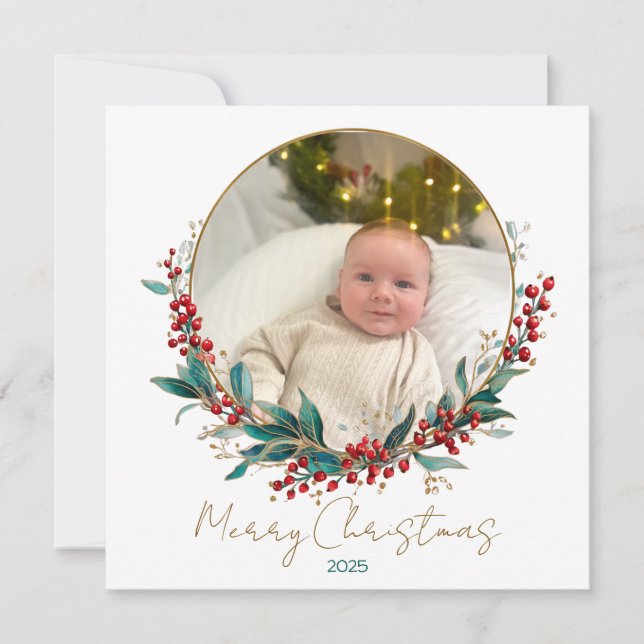 Tarjeta de Navidades fotográficos clásicos de la f (Anverso)