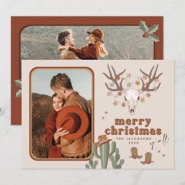Tarjeta de Navidades fotográficos COLT Retro Cactu