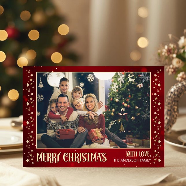 Tarjeta de Navidades fotográficos con color rojo d (Subido por el creador)
