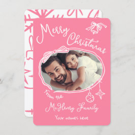 Tarjeta de Navidades fotográficos con dibujos a ma