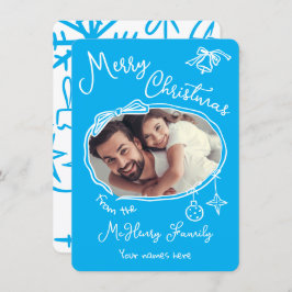 Tarjeta de Navidades fotográficos con dibujos a ma