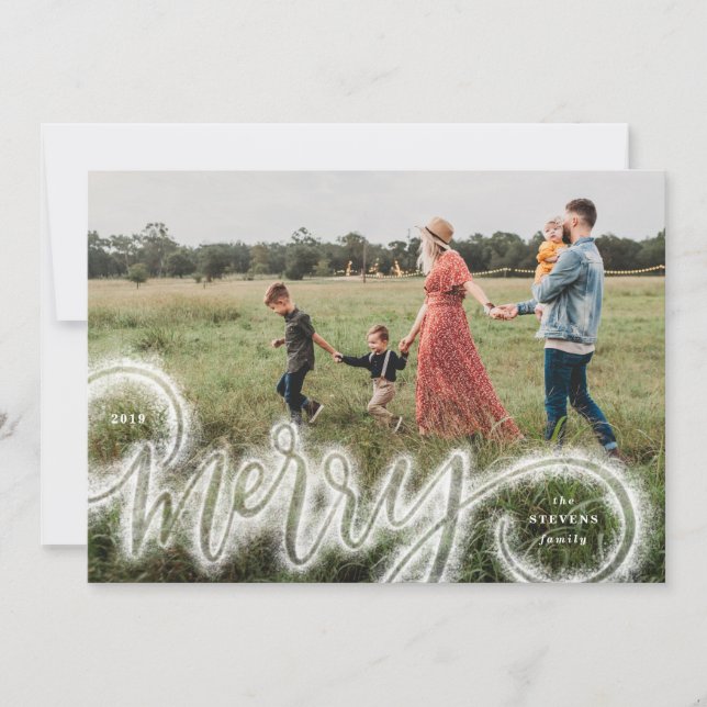 Tarjeta de Navidades fotográficos con letras de la (Anverso)