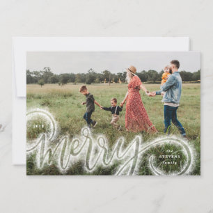 Tarjeta de Navidades fotográficos con letras de la