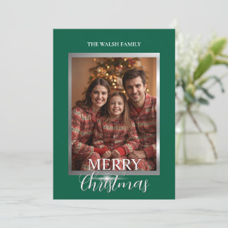 Tarjeta de Navidades fotográficos con marco de est