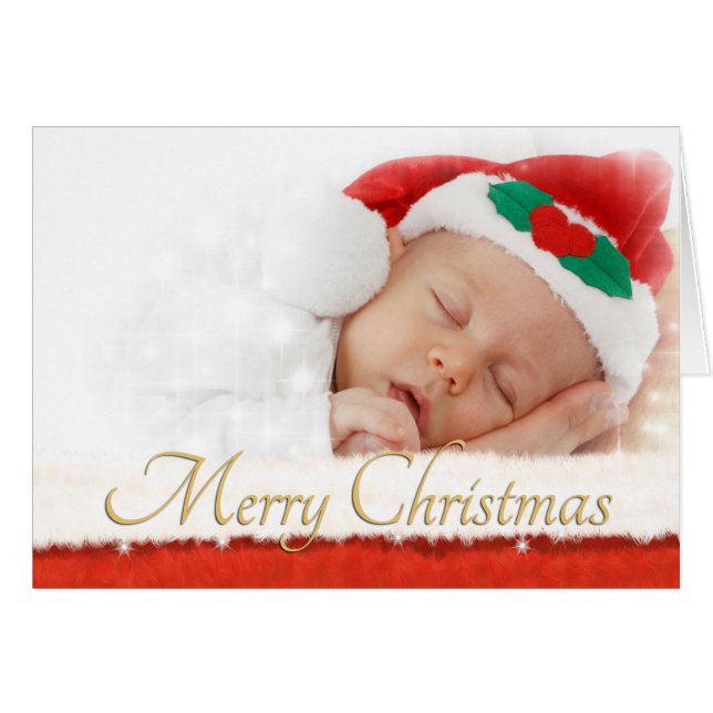 Tarjeta de Navidades fotográficos con Santa Claus  (Anverso (Horizontal))