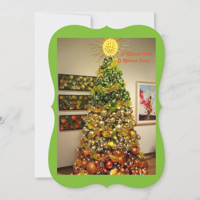Tarjeta de Navidades fotográficos de árbol de O cí (Anverso)