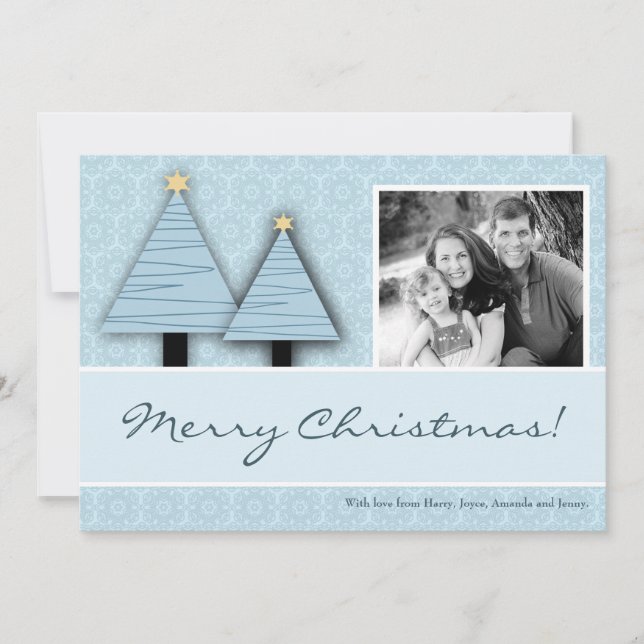 Tarjeta de Navidades FOTOGRÁFICOS de árboles de Na (Anverso)