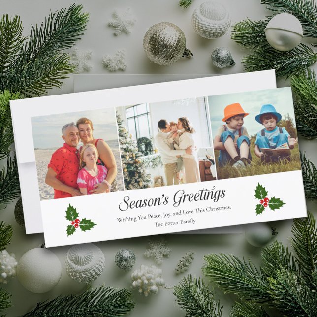 Tarjeta de Navidades fotográficos de bayas rojas y (Subido por el creador)