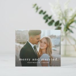 Tarjeta de Navidades fotográficos de Bodas casados