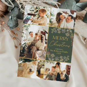 Tarjeta de Navidades fotográficos de Boho Green Go