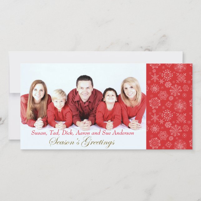 Tarjeta de Navidades fotográficos de copas de niev (Anverso)
