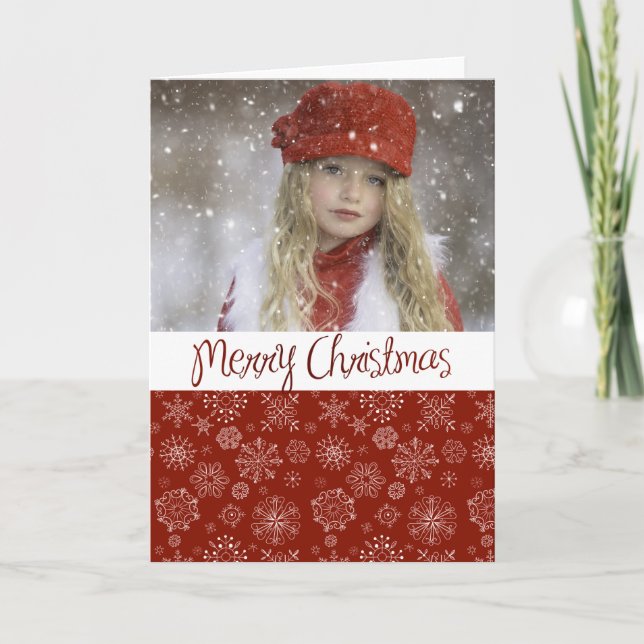 Tarjeta de Navidades fotográficos de copas de niev (Anverso)
