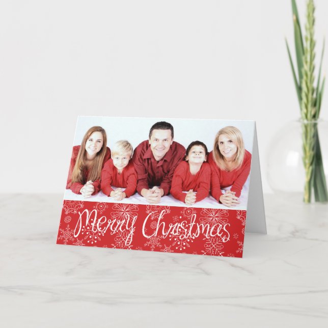Tarjeta de Navidades fotográficos de copas de niev (Anverso)