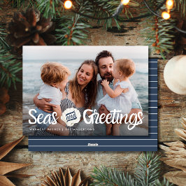 Tarjeta de Navidades fotográficos de familia Seas