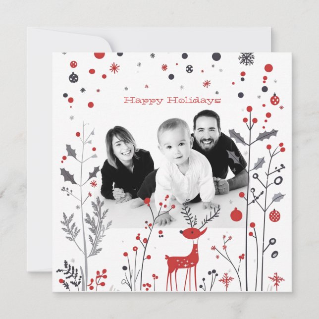 Tarjeta de Navidades fotográficos de familias de r (Anverso)
