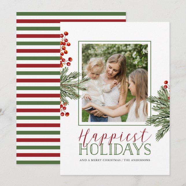Tarjeta de Navidades fotográficos de Fern and Holl (Anverso / Reverso)