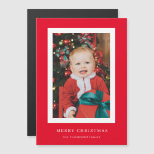 Tarjeta de Navidades fotográficos de fondo rojo cl