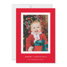 Tarjeta de Navidades fotográficos de fondo rojo cl