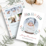 Tarjeta de Navidades fotográficos de Globe de niev<br><div class="desc">Encanta a tus seres queridos con una linda tarjeta de Navidades "Ho Ho Ho Ho" y "Snow Globe". Con un ilustracion festivo, un encantador globo de nieve, y espacio para una foto en la parte delantera y un collage de cinco fotos en la parte trasera, esta tarjeta ofrece un toque...</div>