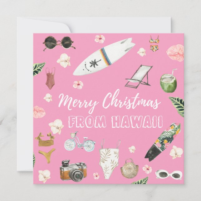 Tarjeta de Navidades fotográficos de Hawái o de Pl (Anverso)