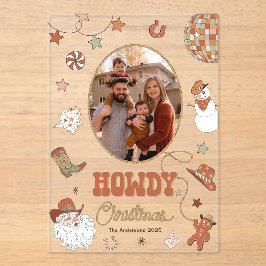 Tarjeta de Navidades fotográficos de Howdy Retro W