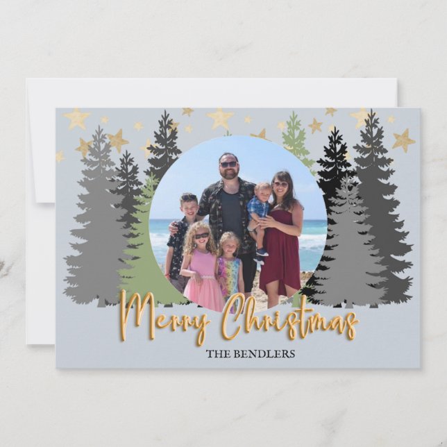 Tarjeta de Navidades fotográficos de la familia Ev (Anverso)