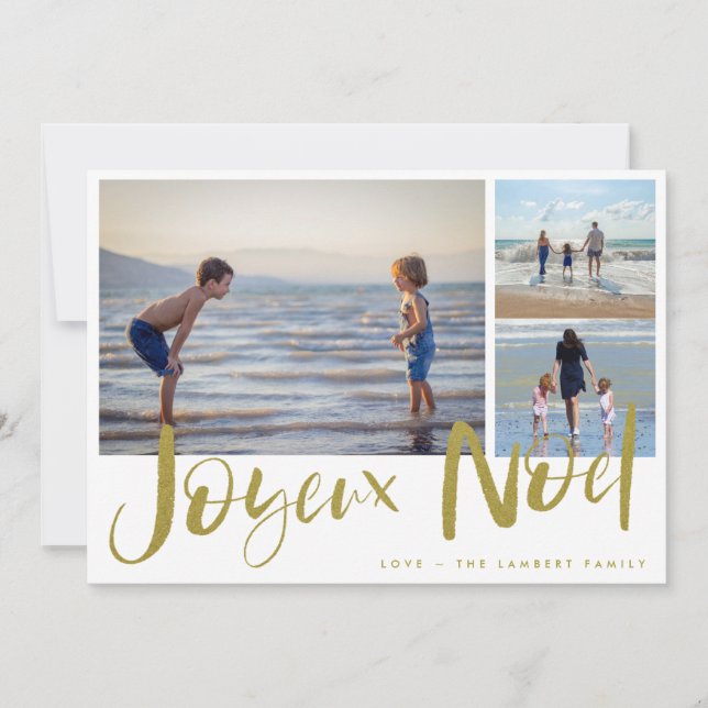 Tarjeta de Navidades fotográficos de la familia Jo (Anverso)
