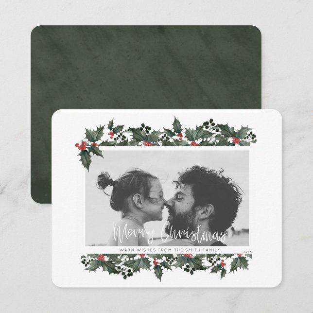 Tarjeta de Navidades fotográficos de la frontera h (Anverso / Reverso)