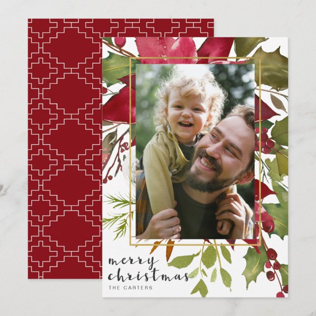 Tarjeta de Navidades fotográficos de la sucursal d (Anverso / Reverso)