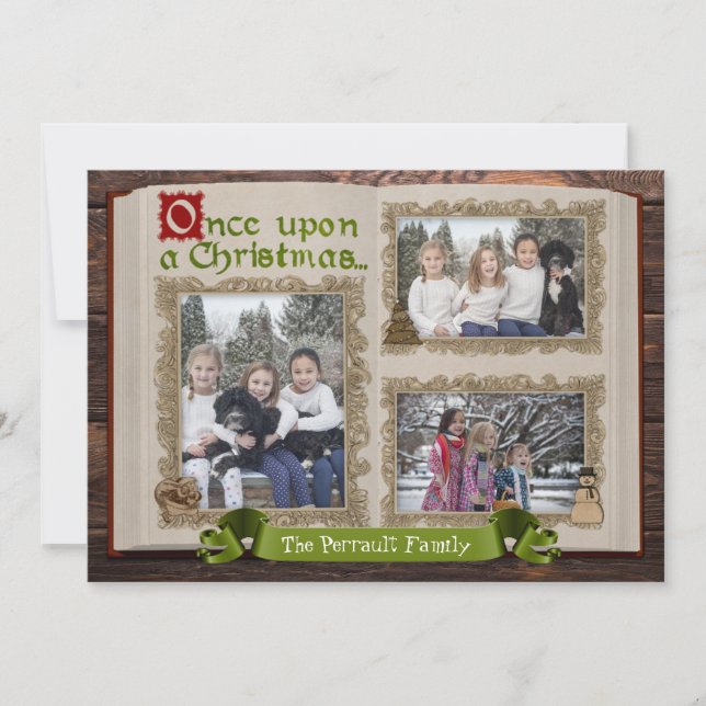 Tarjeta de Navidades fotográficos de libro de hist (Anverso)